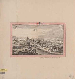 Ansicht von Buttstädt, Kupferstich, um 1650 : Butstadt / Chr. Richter delineavit. [Stecher, Hrsg.: Matthaeus Merian]. - [Franckfurt] : [Matthaeus Merian] , [1650]. - 1 Kunstbl. : Kupferst. ; 34 x 20 cm