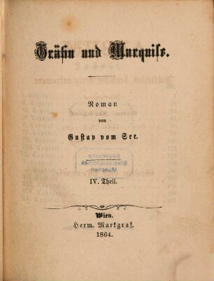 Gräfin und Marquise : Roman in zwei Abtheilungen, 1,4. 1. Abteilung