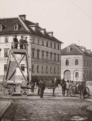 Bau der Straßenbahn-Anlage in Weimar