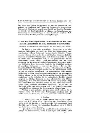 Die Bestimmungen über Immatrikulation und Promotion Immaturer an den deutschen Universitäten