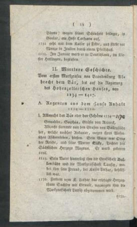 II. Mittlere Geschichte