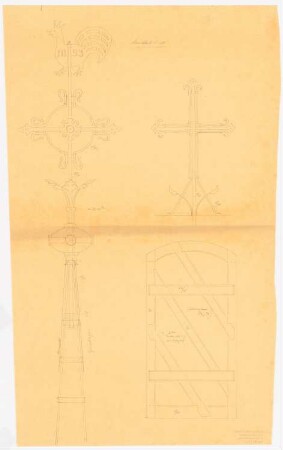 Kreuzblume mit Wetterhahn: Kreuzblume mit Wetterhahn, Kreuz, Tür, 1:10