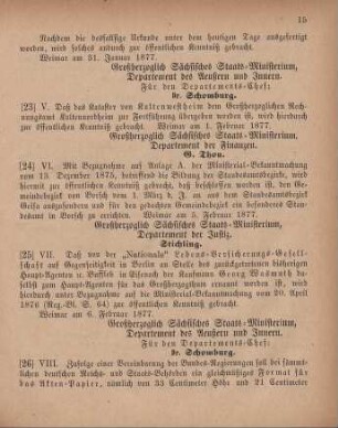 25. Ministerial-Bekanntmachung, den Personalwechsel in der Haupt-Agentur der "Nationale" Lebens-Versicherungs-Gesellschaft betreffend