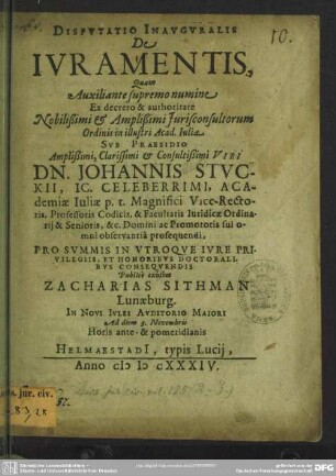Disputatio inauguralis de juramentis