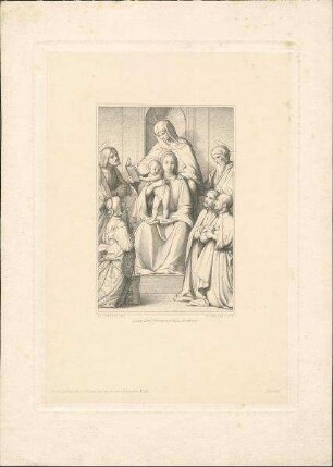 Maria mit Christuskind, umringt von Heiligen