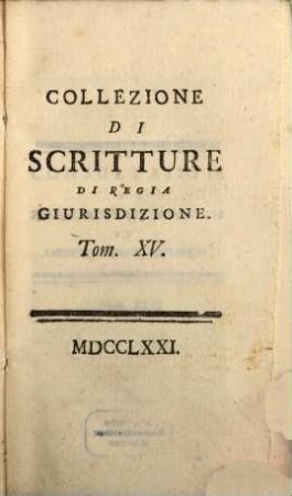 Collezione Di Scritture Di Regia Giurisdizione, 15