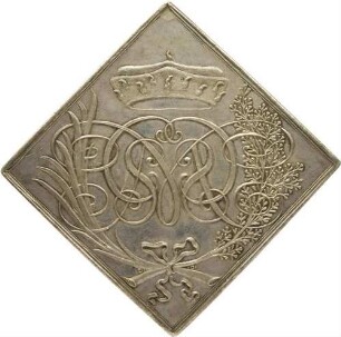 6 Taler (Klippe) - Dresdner Vogelschießen mit der Armbrust vom 23. Juli 1676 und die Schützenkönigin Kurfürstin Magdalena Sibylle