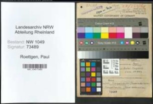 Entnazifizierung Paul Roettgen , geb. 10.06.1901 (Feuerwehrmann)