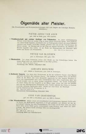 Ölgemälde alter Meister (Nr. 1-24)
