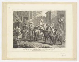 Arrivée de L’operateur a l’hostellerie, aus: Illustrationen zu Paul Scarron, "Le Roman comique", 1651/7