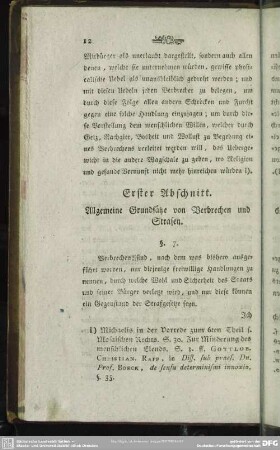 Erster Abschnitt. Allgemeine Grundsätze von Verbrechen und Strafen