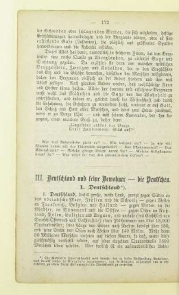 III. Deutschland und seine Bewohner - die Deutschen