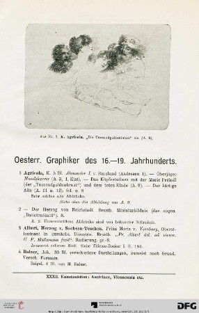Oesterr. Graphiker des 16.–19. Jahrhunderts (Nr. 1-182)