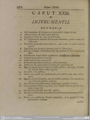 Caput XXIII. De Instrumentis