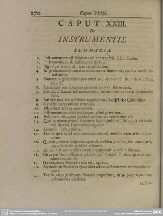 Caput XXIII. De Instrumentis