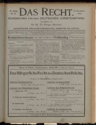 Nr. 22. 25. November 1905.