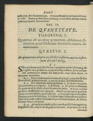 Cap. III. De Quantitate.