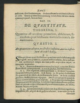 Cap. III. De Quantitate.