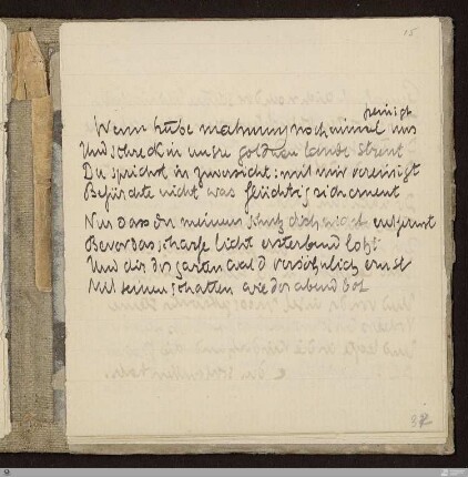 Wenn trübe mahnung noch einmal uns peinigt : [SW IV: S]; [SW IV, S. 41/135]