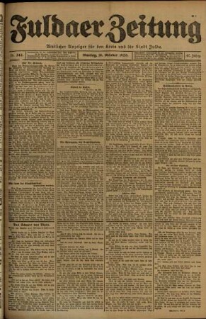 Ausgabe vom Montag, den 18. Oktober 1920.