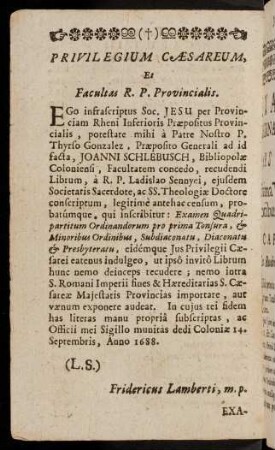 12v-12v, Privilegium Caesareum