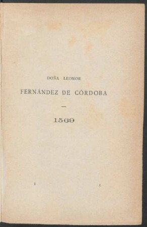 Doña Leonor Fernández de Córdoba - 1569