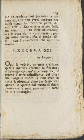 Lettera XXI. 19 Luglio