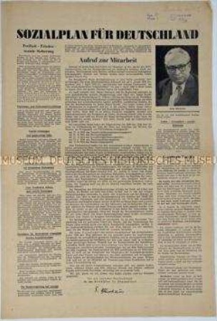 Sonderdruck des "Vorwärts" zur Sozialpolitik der BRD