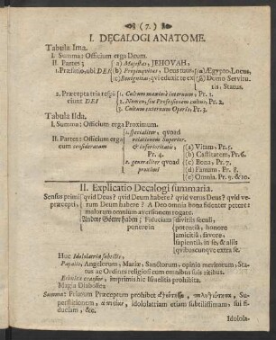 II. Explicatio Decalogi summaria.