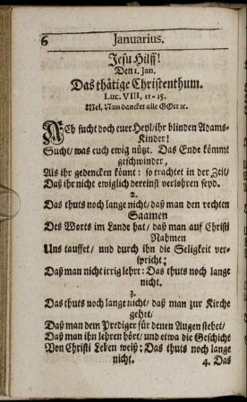 Jesu Hilff! Den 1. Jan. [bis] Den 31. Jan.
