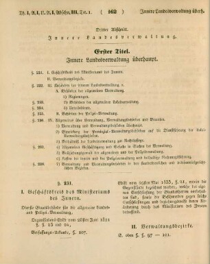Dritter Abschnitt. Innere Landesverwaltung