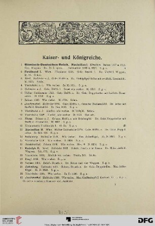 Kaiser und Königreiche (Nr. 1-138)