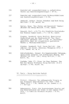 VI. Varia - Georg Nerlichs Umfeld