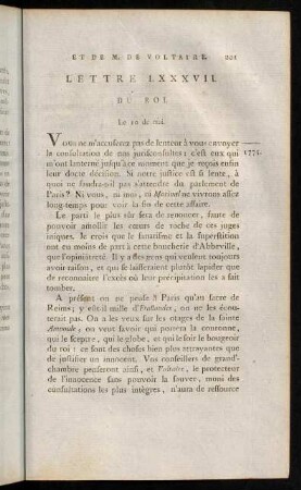 201-223, Lettre LXXXCII. du Roi.-Lettre XCV. du Roi.