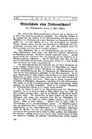Mittelschule oder Rektoratschule?