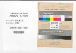 Entnazifizierung Peter Berenbrinker , geb. 21.11.1897 (Bahnbeamter)