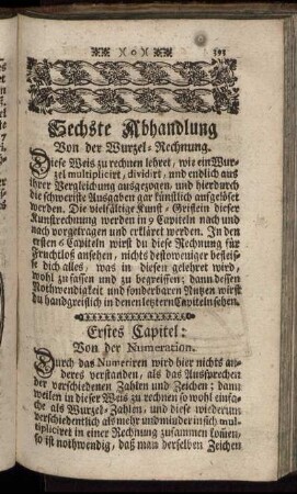 Erstes Capitel. Von der Numeration.
