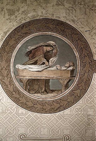 Die heilige Elisabeth begräbt Tote