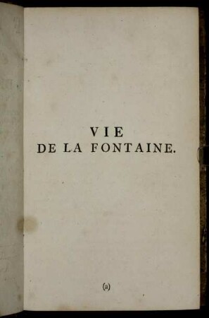 Vie de la Fontaine.