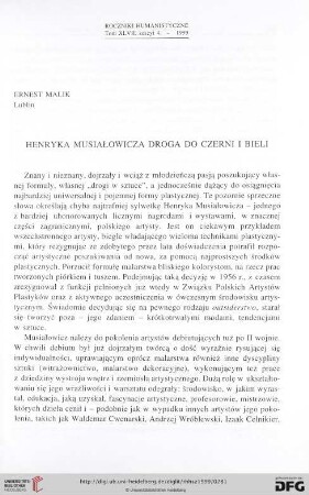 47.1999: Henryka Musiałowicza droga do czerni i bieli