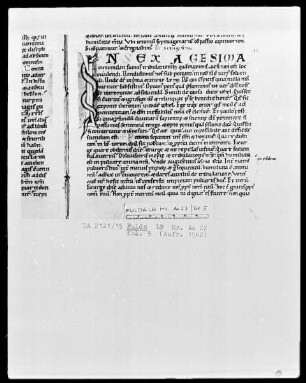 Amalarius Metensis, Liber officialis — Initiale I (n sexagesima) mit darum geringelter Schlange, Folio 5recto