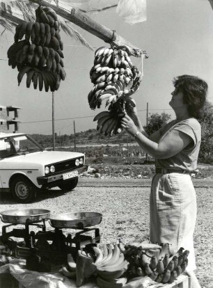 Frische Bananen an den Straßen in der Türkei