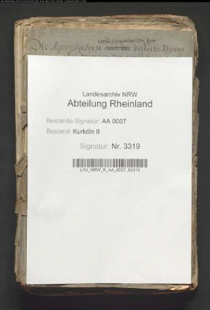 Sequestration und Verwaltung der rechtsrheinischen Besitzungen der linksrheinischen aufgehobenen geistlichen Korporationen