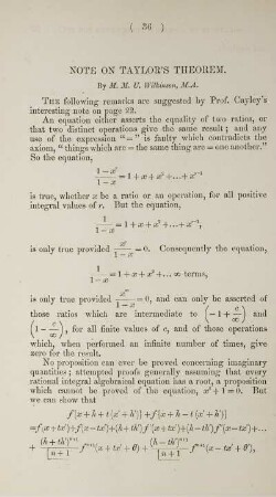 Note on Taylor's theorem.