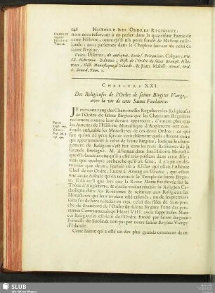 Chapitre XXI. Des Religieuses de l'Ordre de saint Brigitte Vierge, avec la vie de cette Sainte Fondatrice