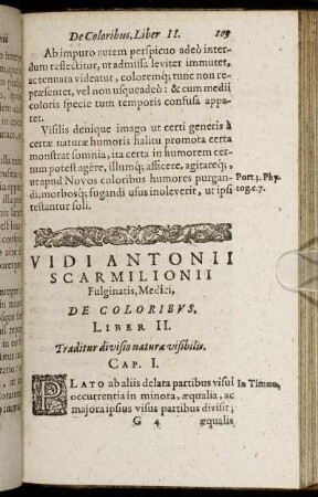 Liber II. Traditur divisio naturæ visibilis.