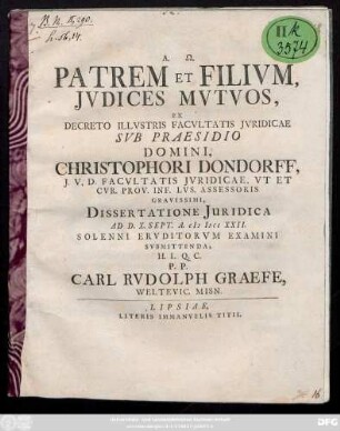 Patrem Et Filivm, Jvdices Mvtvos