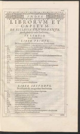 Index Librorum Et Capitum.