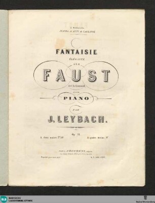 Fantaisie élégante sur Faust de Ch. Gounod : pour piano; op. 35