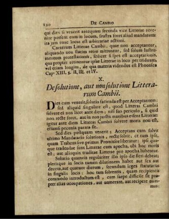 X. Desolutione, aut non solutione Litterarum Cambii.